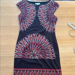 London Times Blue and Red Sheath Mini Dress